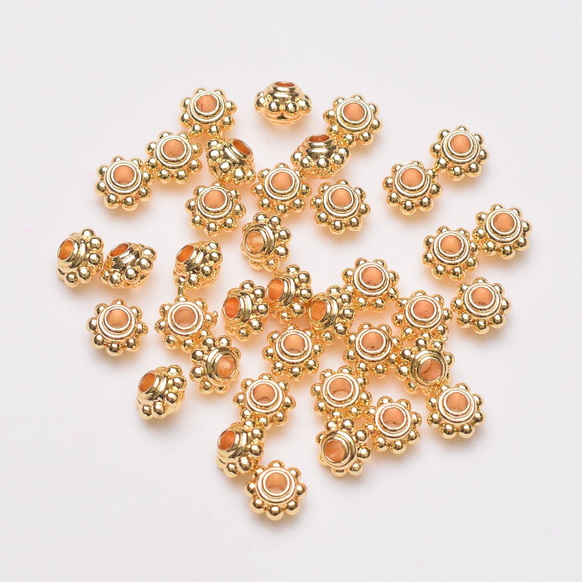 

100 шт. 18 К позолоченные латунные металлические бусины-разделители круглого плетения для ожерелья, браслетов, принадлежности для изготовления ювелирных изделий, аксессуары для фурнитуры «сделай сам» 4mm-100PCS