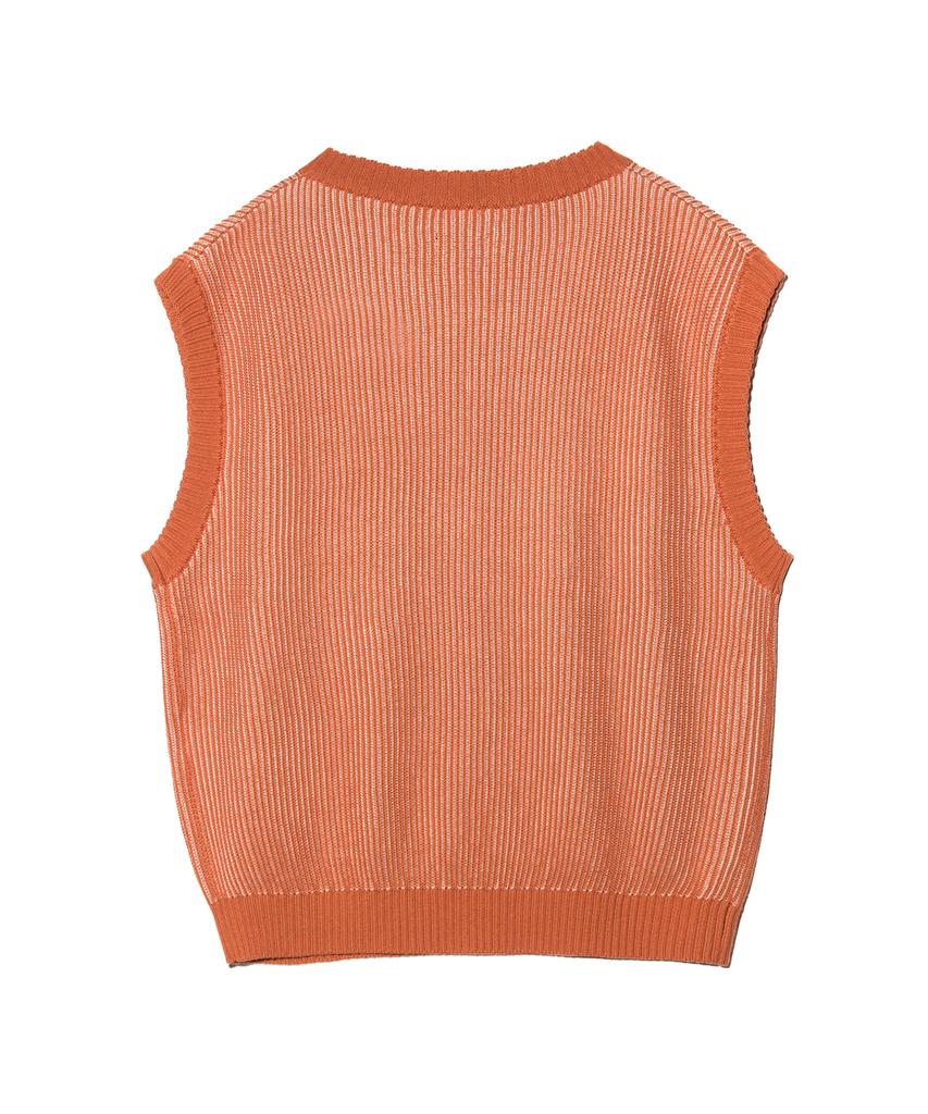 LEE Oversized Two-Tone Knit Vest Coral