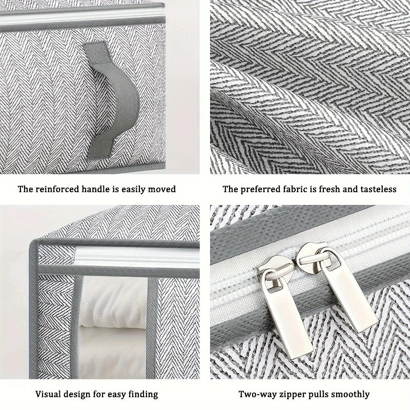 Storage Bag Placed On The Cabinet, With A Handle, Perspective Window, Super Large Capacity, For Clothes, Quilts, Blankets
