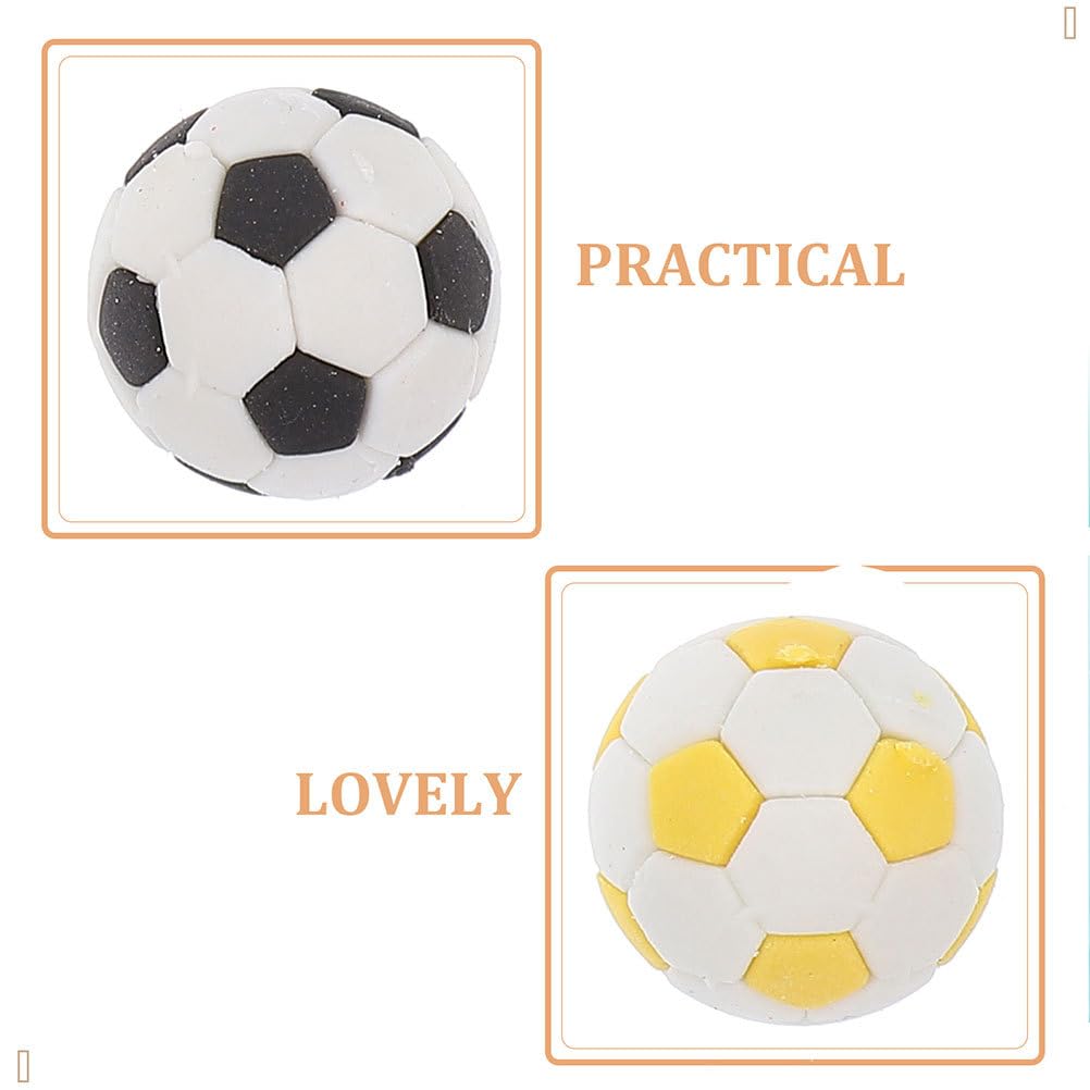 INOOMP Mini Soccer 3D Soccer Ball Pencil Erasers for Learning Sports Party Souvenirs 12-Pack Erasers, Shaped, Kids, Supplies, Stationery,