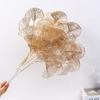 Three-pronged Fan Leaf Netting Artificial Gold Ginkgo Eucalyptus Holly for Wedding Arch Flower Arrangement Home Decor Crafts