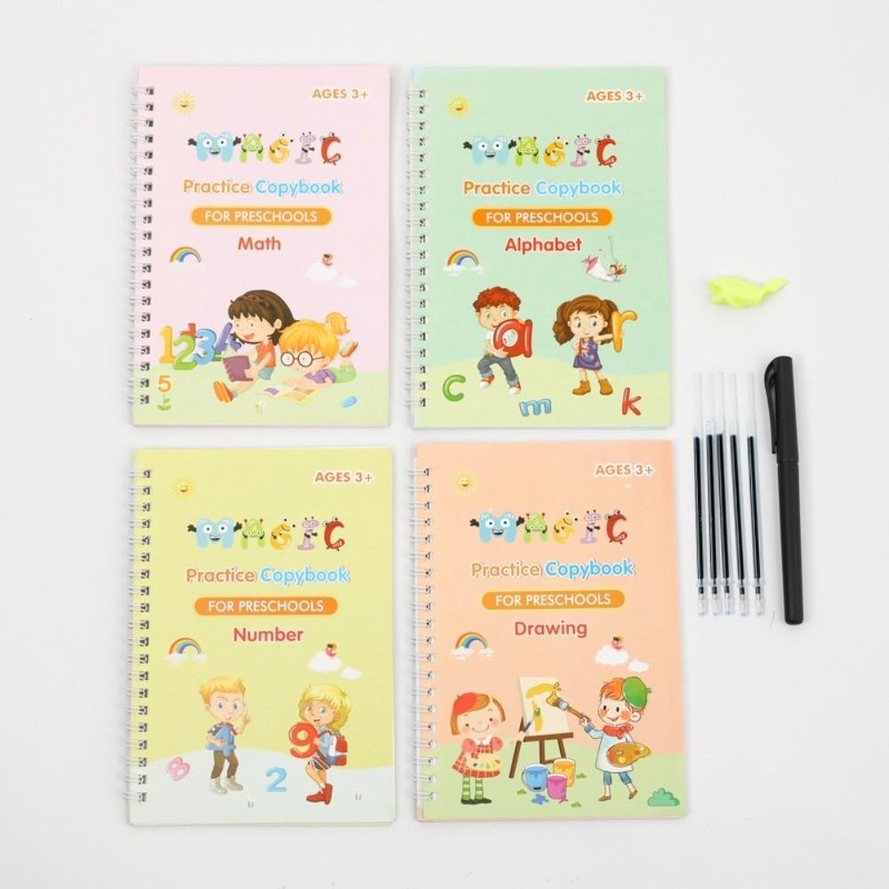 

4PCS/Set with Pens Learning Copybook Reusable Practice Writing Book 3