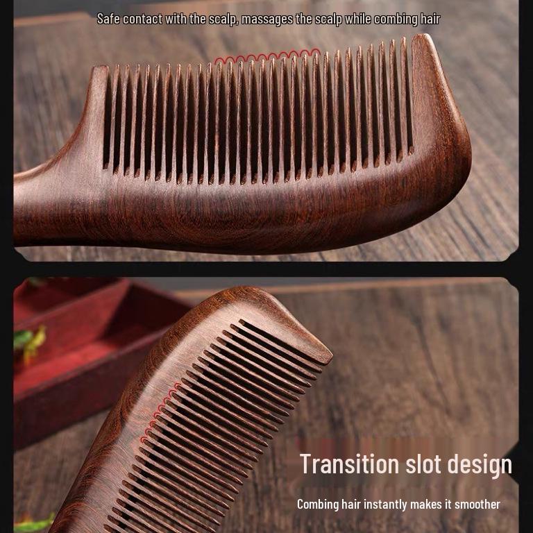 Sandalwood Long Handle Comb for Women - Smooth Detangling and Gift-Ready