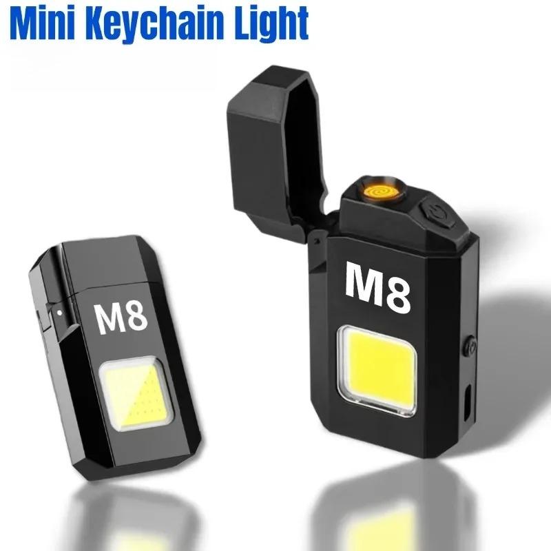 Mini Keychain Flashlight COB Portable Work Light with USB Rechargeable Outdoor Camping Fishing Pocket Lamps