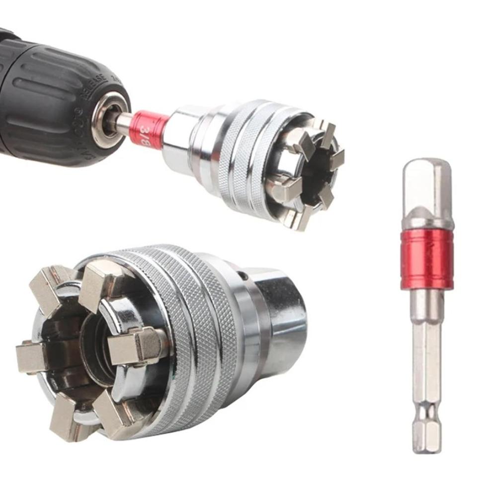 2PCS Multi-Function Hex Wrench Adapter Kit Adjustable Socket Adapter  Universal Tool