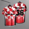 THAILAND Football Soccer V Neck Vintage Shirt National Elephant Logo Badge Unisex Men Women  JERSEY Print Quick Dry Short Sleeve Uniform