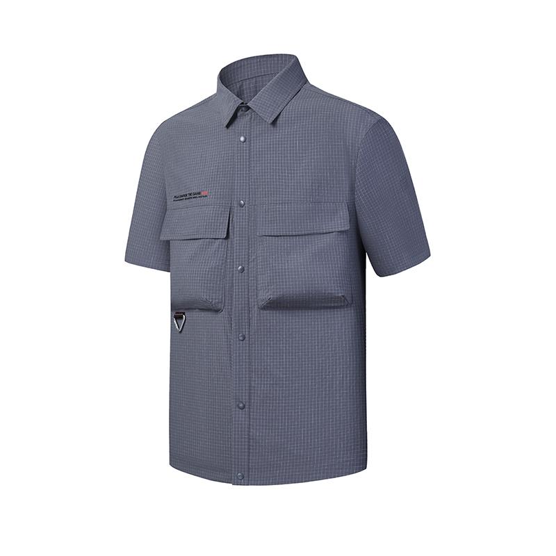 

FILA Explore Fashion Minimalist Classic Casual Outdoor Mountain Style Workwear Versatile Woven Shirt Men shirts Dark-Gray A11M627401FDY XL