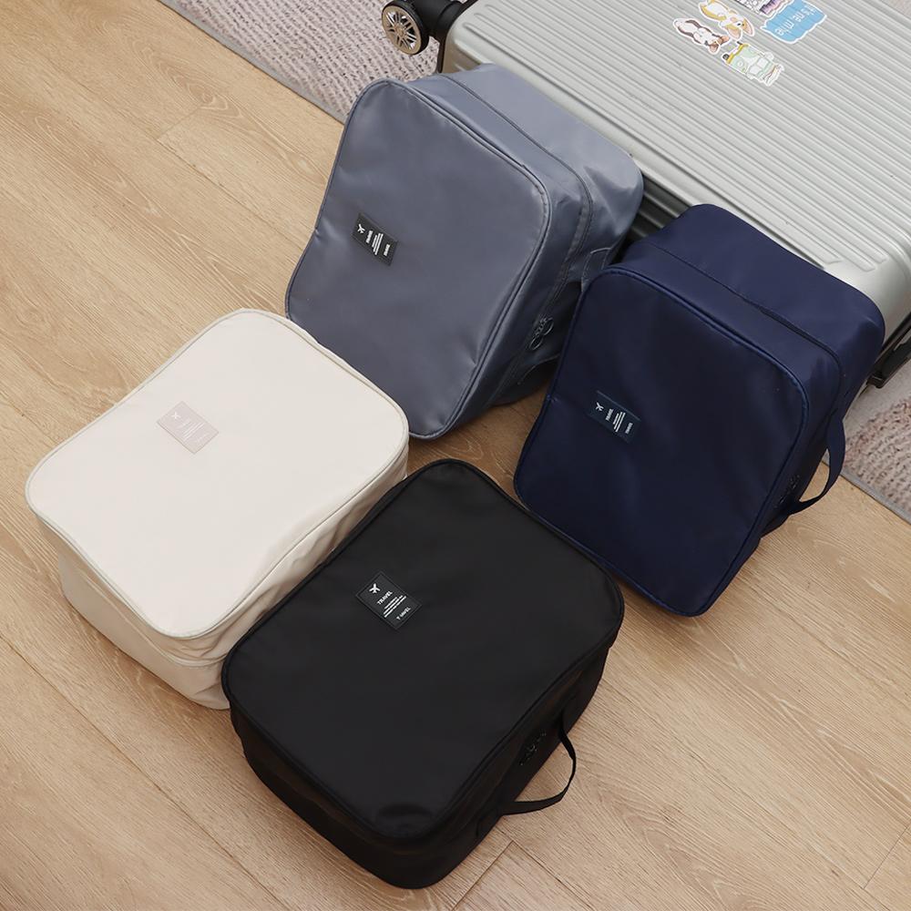 Upgraded Multi-layer Travel Shoe Bag Waterproof Zipper Sneakers Storage Bag Portable Sturdy Storage Box Store 4 Pairs of Shoes