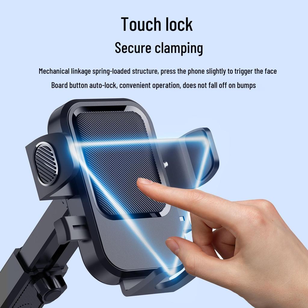 Adjustable Multi-Angle Folding Car Phone Holder with Suction Cup for Dashboard Navigation