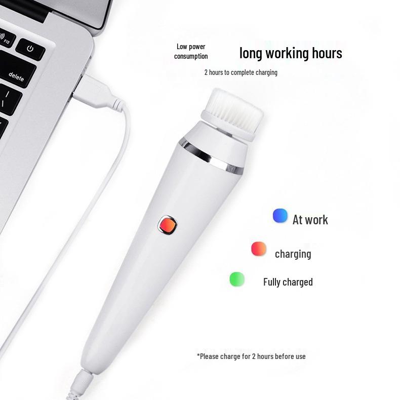 Waterproof 4-in-1 Electric Facial Cleansing Brush: Rotating Cleanser, Makeup Remover, Pore Cleanser.