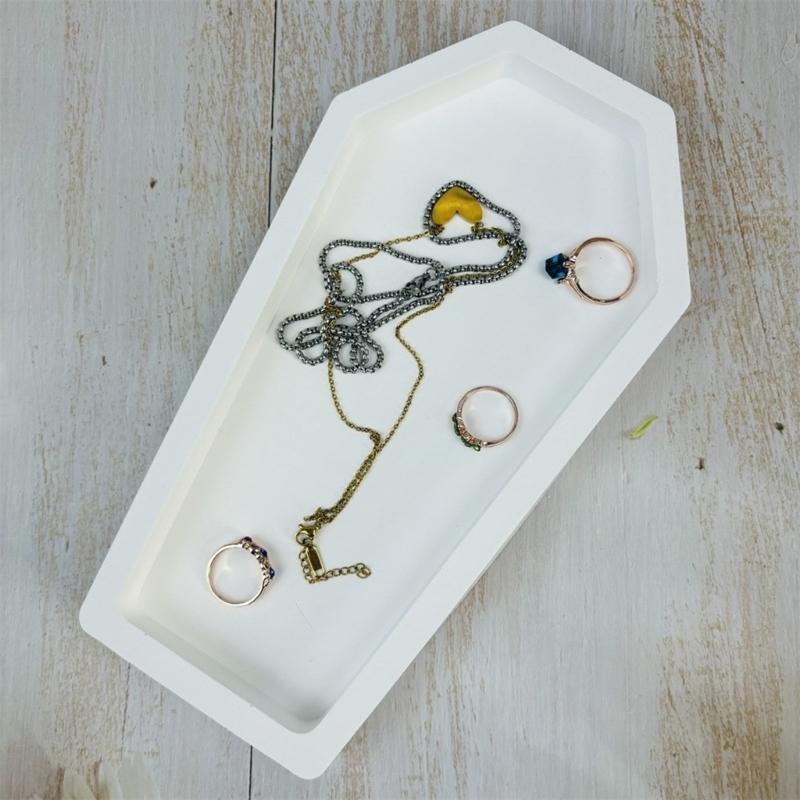 Halloween Coffin Trinket Box Mold Handmade Epoxy Resin Silicone Molds Casting Jewelry Storage Container Organizers