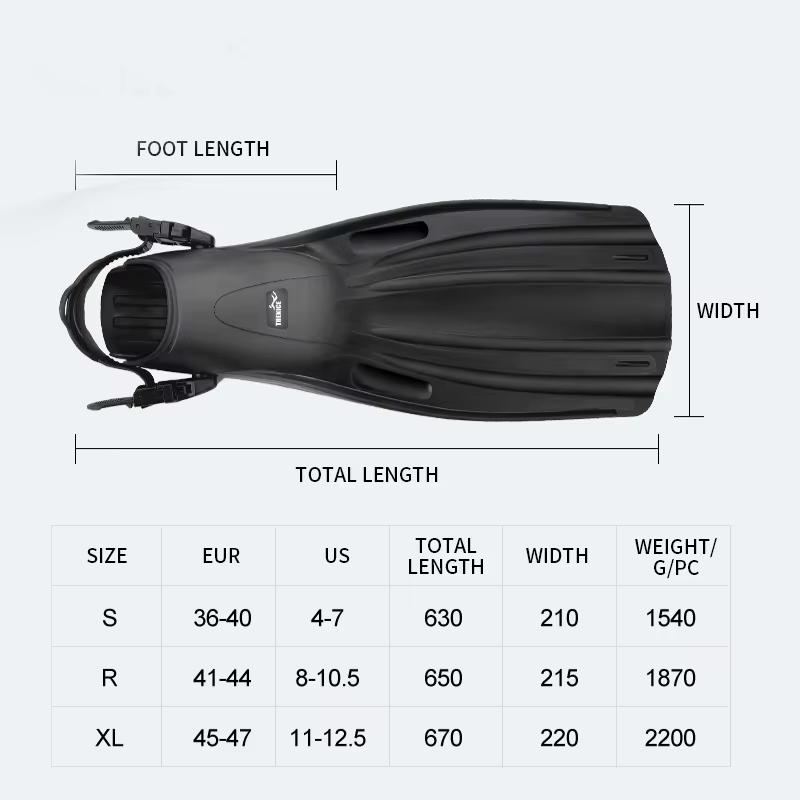 Professional Adjustable Long Flippers - Hot-Selling Swimming Fins for Snorkeling, Diving & Training