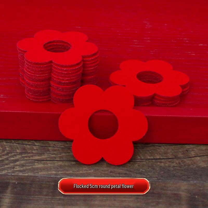 Small Double Happiness Hand-Tossed Fruit Plate for Wedding Decoration - Mini Chinese Style Round Bedding Arrangement