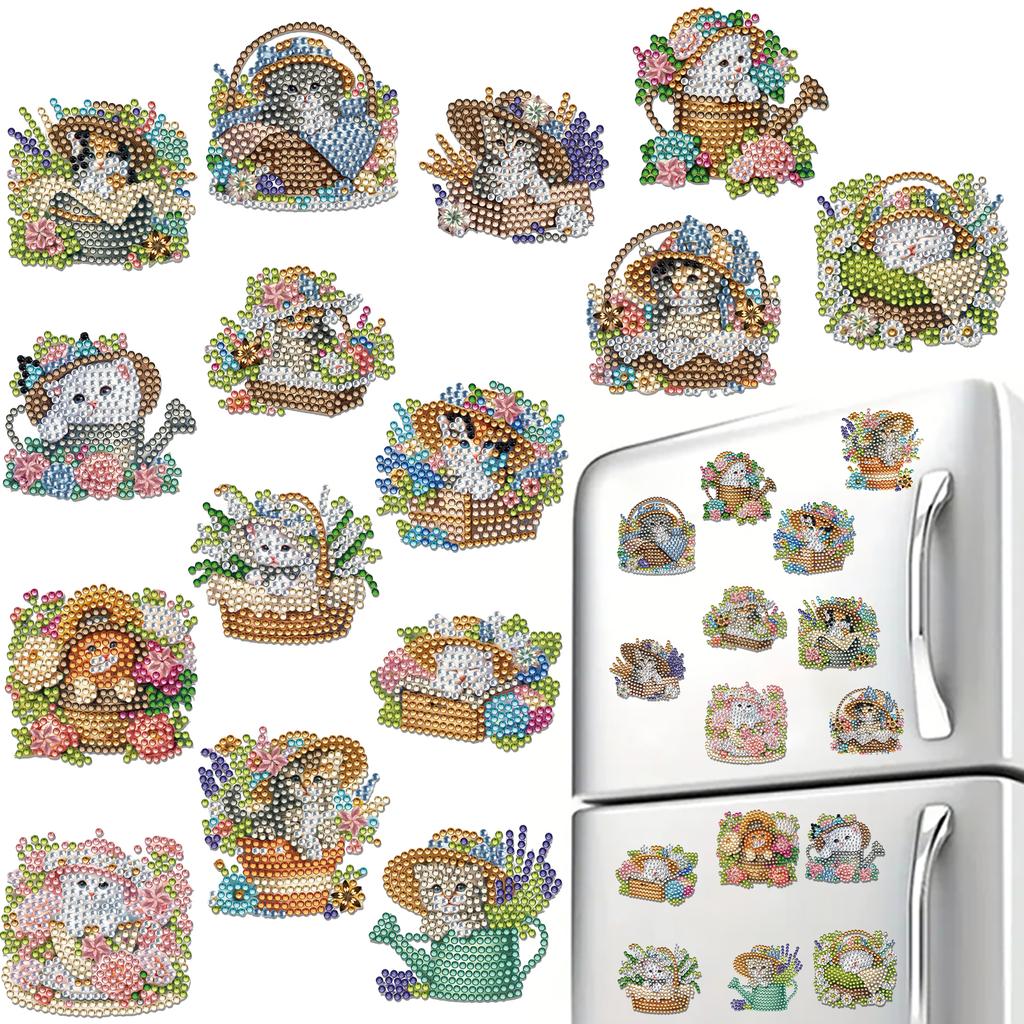 15 st 2D/Platt Akryl DIY Konst Kylskåpsmagnet Kylskåpssticker Specialformad Borr för Vuxna Nybörjare Heminredning