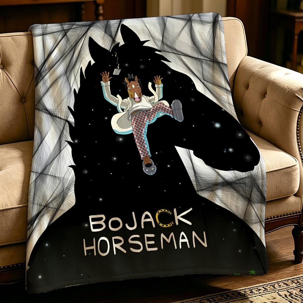 cartoon B-BoJack Horseman-n Throw Thick Comfort Flannel Quilt, Multi-scene Use Indoor Outdoor Daily Nap