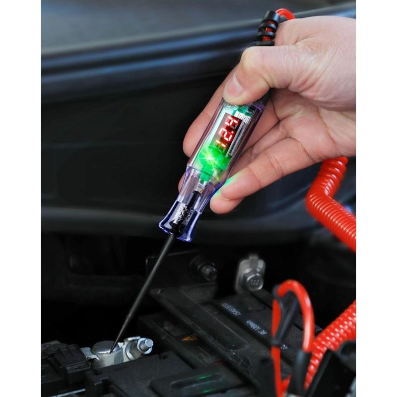 Digital LED Voltage Tester with 3V to 120V Ranges & Safety Plastic Designs Auto Circuit Test Pen for Car & Motorcycle