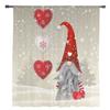Kerstkabouter Sneeuwvlok Liefde Hart Tule Gordijnen Keukendeurgordijn Chiffon Transparant Voile Kerstgordijnen Voor Woonkamer