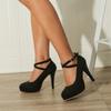 Super High Heel Fashion Women's Shoes Stiletto Single Shoes 11CM Ankle Strap Buckle Waterproof Table