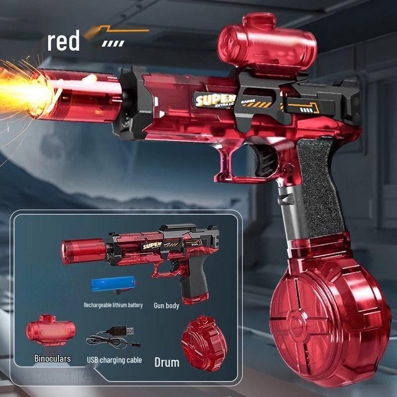 2026 Transparent M416 Electric Automatic Water Gun with Lights - Kids' Outdoor Water Play Toy