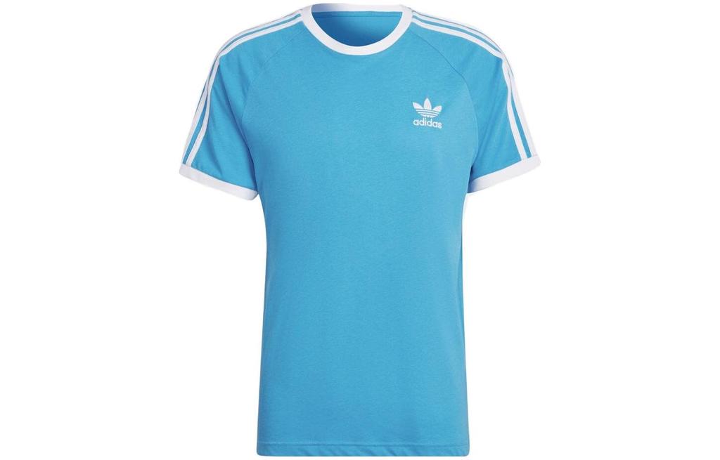 Adidas Originals TRACE CALIFORNIA T Shirts Men's Blue Crew Neck Moderate Straight Fit HB9527