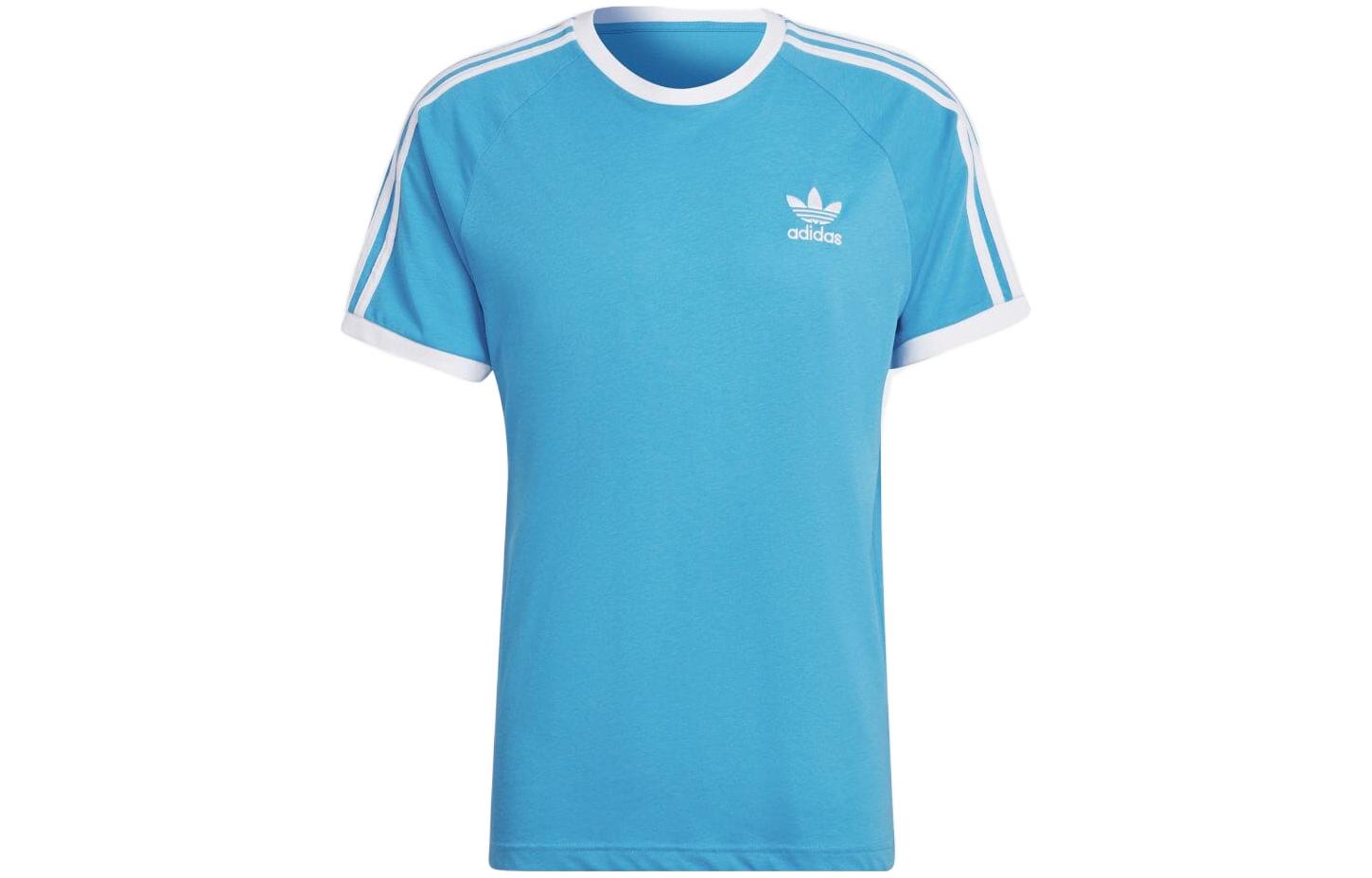 

Adidas Originals TRACE CALIFORNIA T Shirts Men s Blue Crew Neck Moderate Straight Fit HB9527 J/2XO