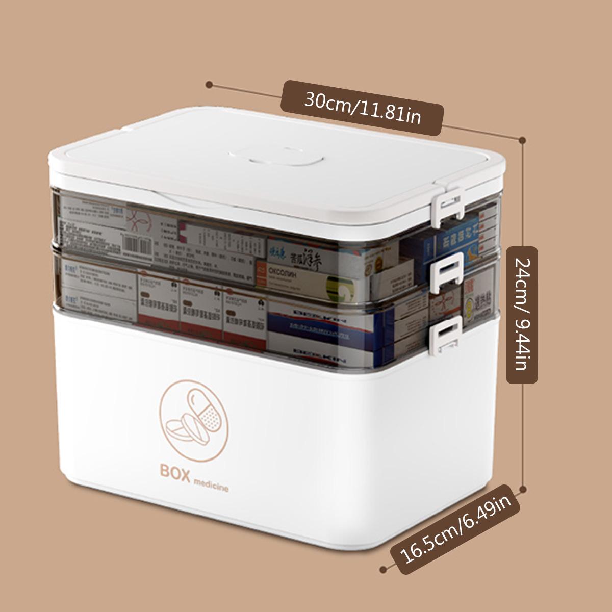 

Household Large Capacity Medicine Box Portable First Aid Medical Kit Emergency Medicine Chest with Multi-layer Drug Storage Case белый