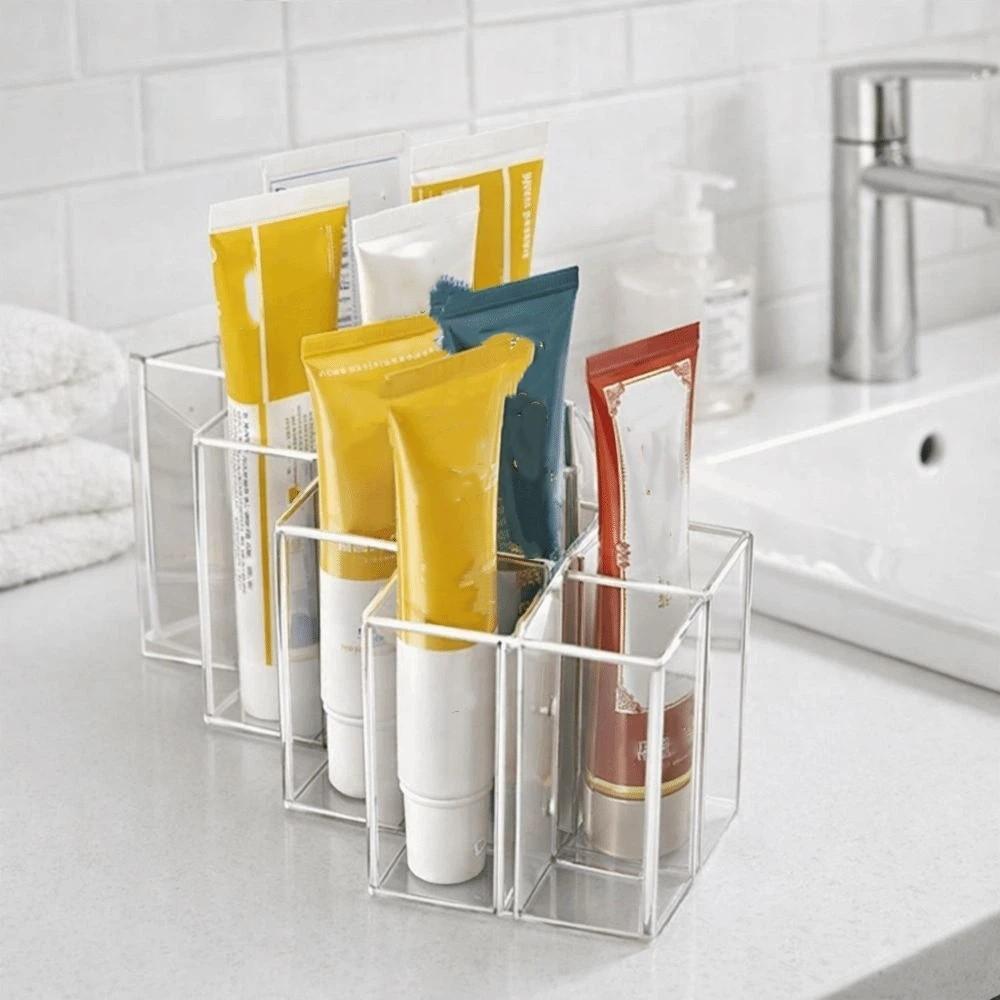 Mehrfachgitter Salben-Organizer-Box Transparente Kosmetik-Aufbewahrungsregal Schminktisch-Organisation