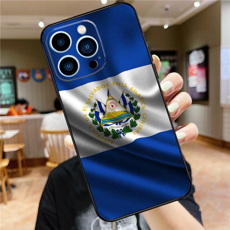 El Salvador Flag Phone Case For iPhone 16 15 Pro Max 14 11 13 12 Mini 7 8 Plus X XR XS Max Cover
