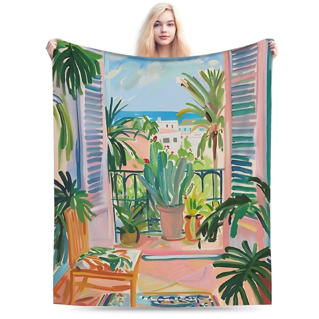 Super Warm Blanket Girls Boys Camping Henri Matisse Style Bedding Throws Flannel Bedspread For Bedroom Graphic Sofa Bed Cover