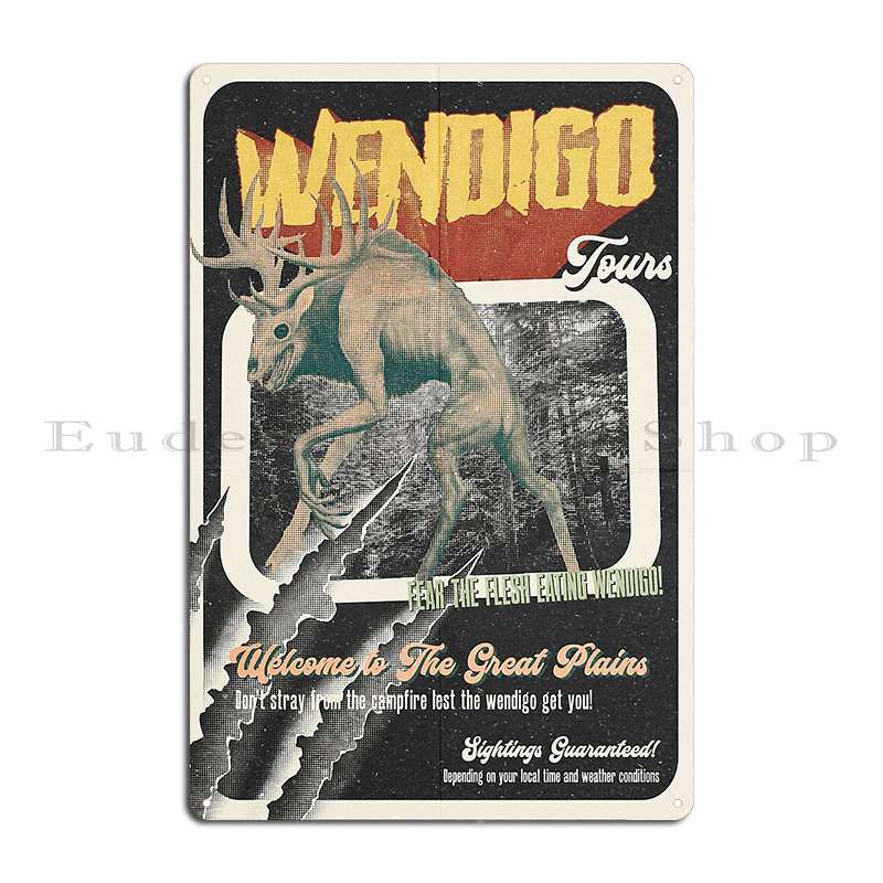 

Horror Wendigo Poster Metal Plaque Poster Vintage Wall Cave Club Party Pub Print Tin Sign Poster 20x30cm