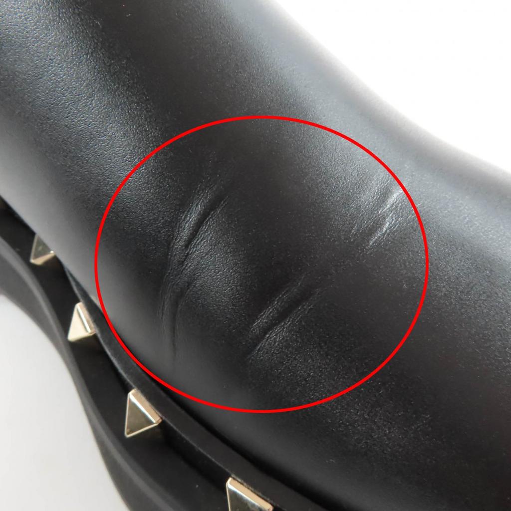 Excellent Valentino Garavani Rockstud Side Gore Leather Chelsea Boots black 37.5 Used