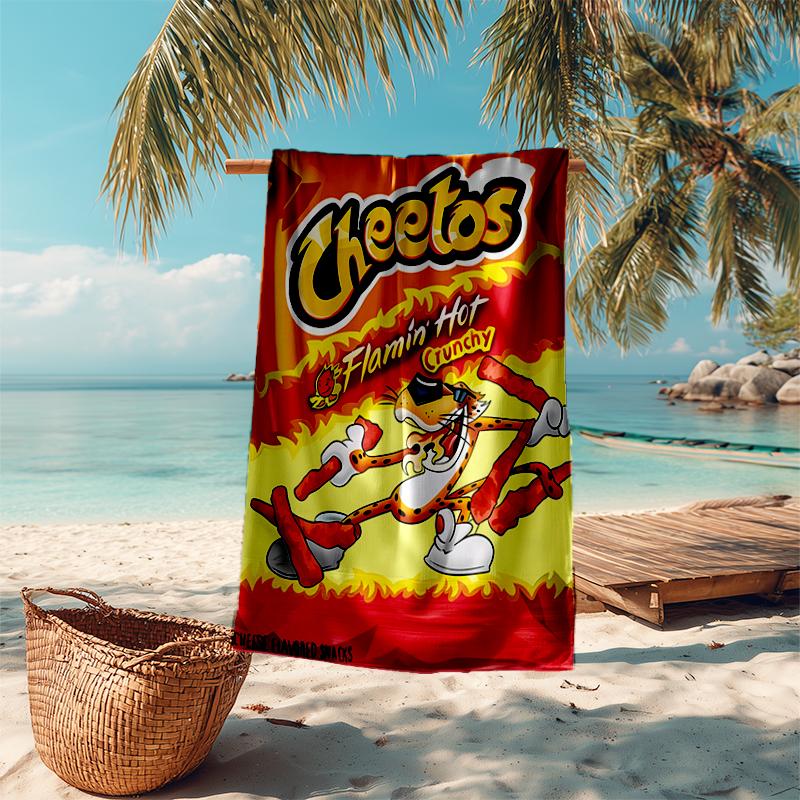 Ultra-Soft Beach Towel with Cheetos Theme,Ideal for Pool - Camping, Diving - Perfect Travel Essential, Vibrant Beach Towel.