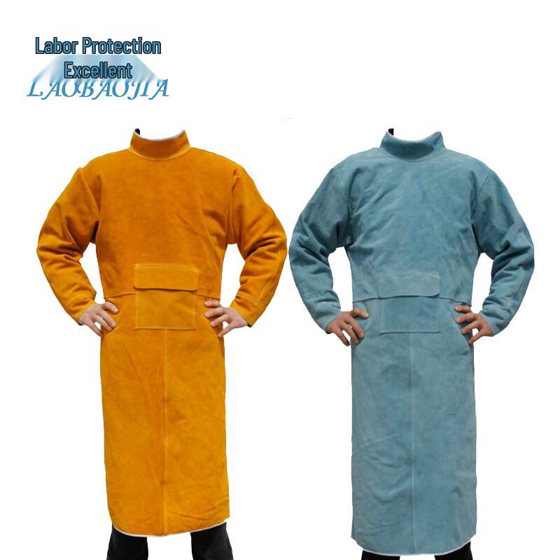 Laobaojia High Collar Thickened Cowhide Welder s Apron 85 CM