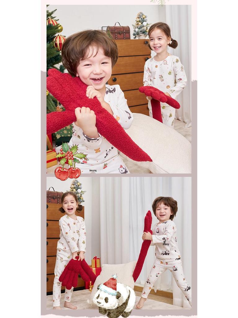 An Dan Christmas Edition Children's Cotton Long-Sleeve Autumn Pajamas Set for Women