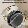 30cm Stainless Steel Soup Pot Wok Non-stick Honeycomb with lid Household Pot Frying Pan Induction Cooker Gas Stove Universal