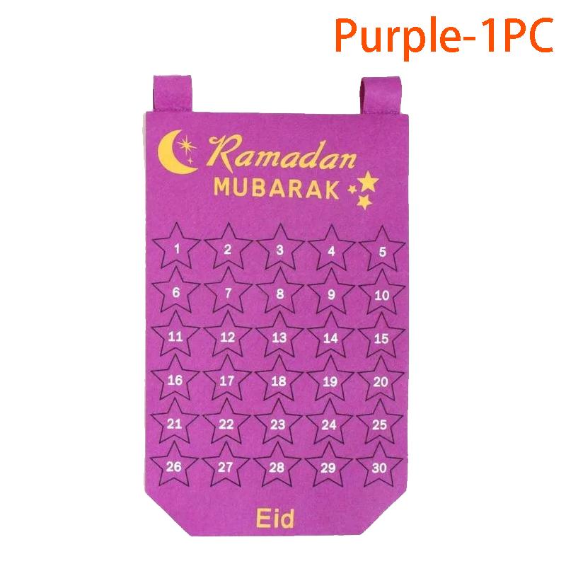 2026 Ramadan Countdown Calendar Felt Board Eid Mubarak Decor Muslim Party Decoration Craft Eid Al Adha Ornament Gift