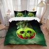 3pcs Poison Apple Halloween Pattern Bedding Set, 1* Cover + 2*Pillowcases, Printed Bedding Set, Soft and Comfortable, Suitable for Bedroom and Gu