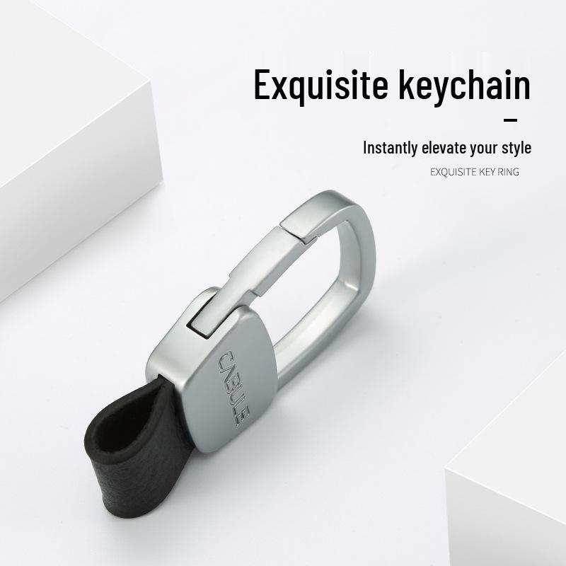Cabrón Genuine Leather Universal Car Keychain - Fits All Key Bags with High-End Square Buckle