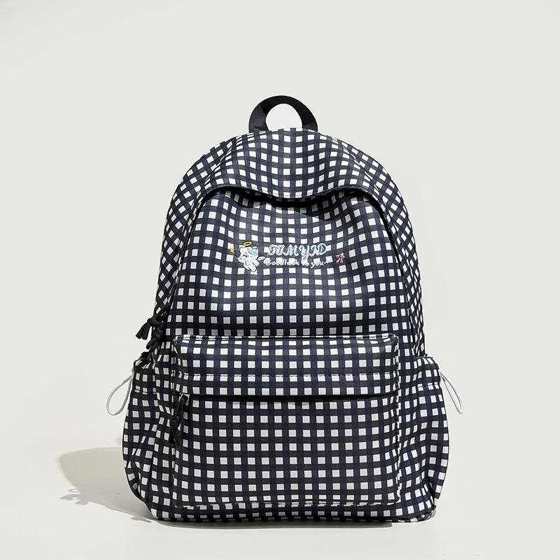 Schoolbag plaid schoolbag female student versatile small fresh junior high school backpack travel backpack tide large capacity college style