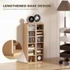 Set Of 2 CD Media Display Shelf Unit Tower Rack With Adjustable Shelves Natural