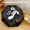 Korn Automatic 8‑ribs Umbrella, Custom Name Text Personalized Folding Umbrella Rain Sun Gift