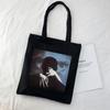 Horror Face Gothic Casual Dark Black Canvas Bag Large Capacity Hip-hop Shopper Bag Vintage High Street Y2k Women Shoulder Bags