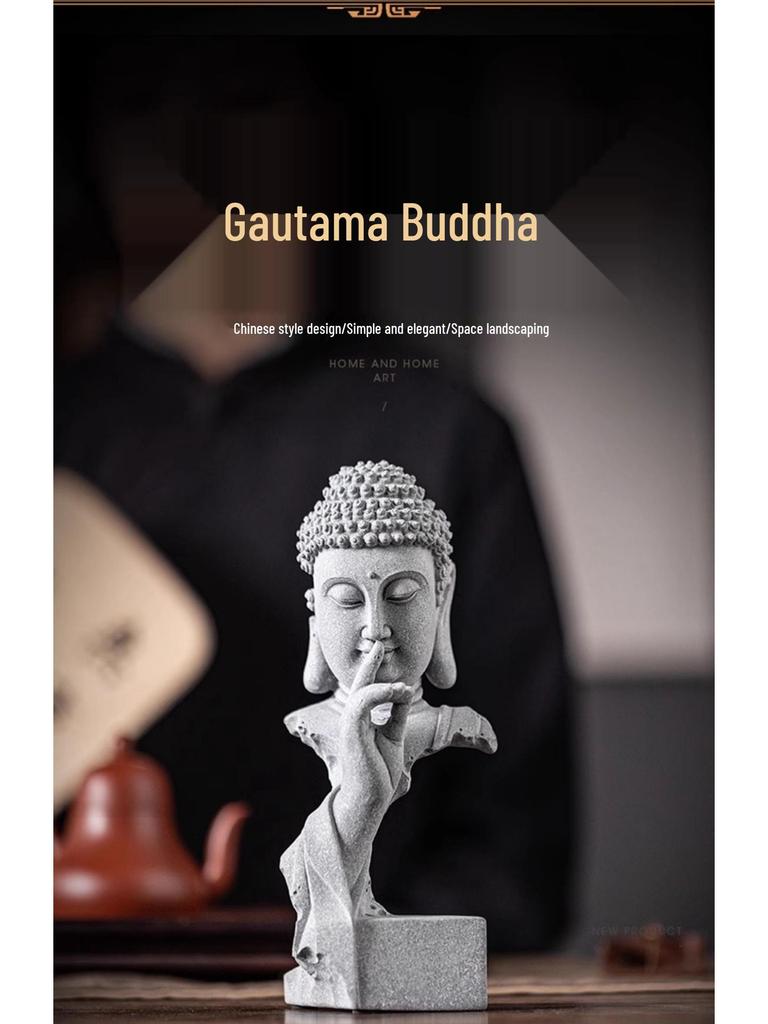 Zen-Style Xian Porcelain Buddha Ornament: Creative Desktop and Tea Room Bonsai Decoration.