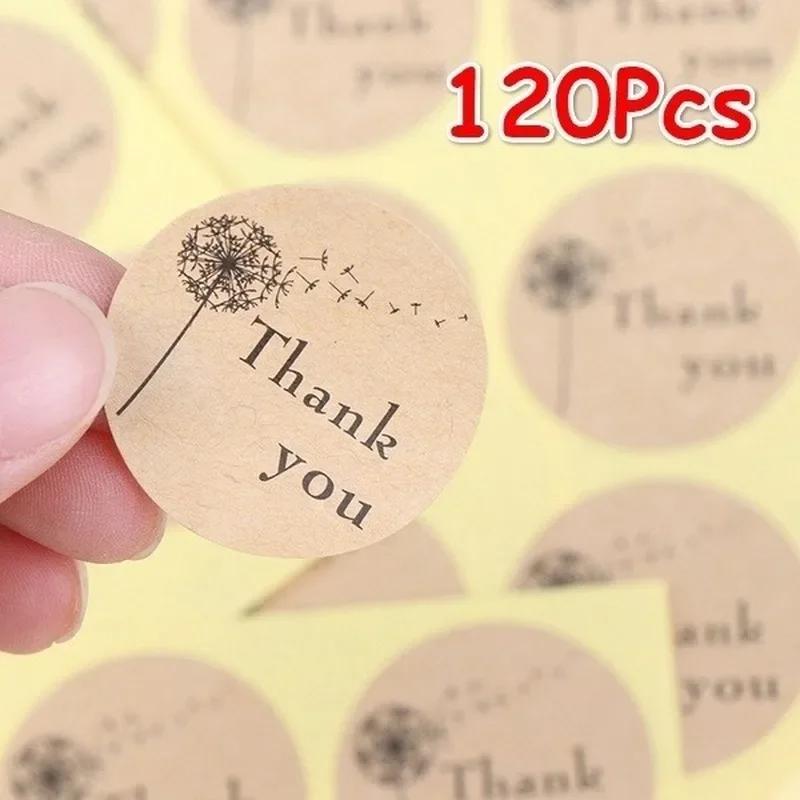 

120 шт. Цена Круглый Спасибо Одуванчик Запечатывающая наклейка Упаковка для выпечки Пакет для печенья Спасибо Наклейка Этикетка 120pcs
