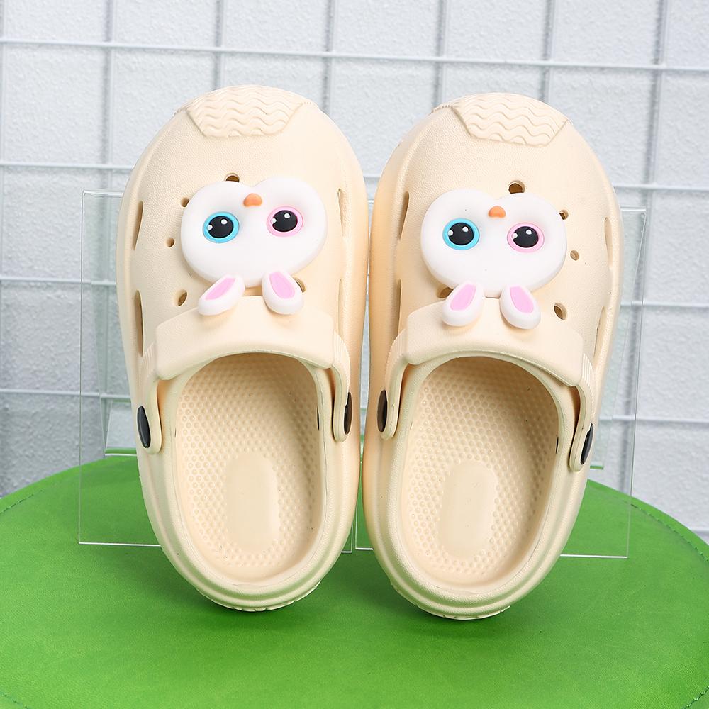 

New Summer Child Sandals Slippers Cute Cartoon Soft Boys Girls Outside Shoes Thick Sole Toddler Garden Beach Sandals 18-19(Inner 14cm) бежевый