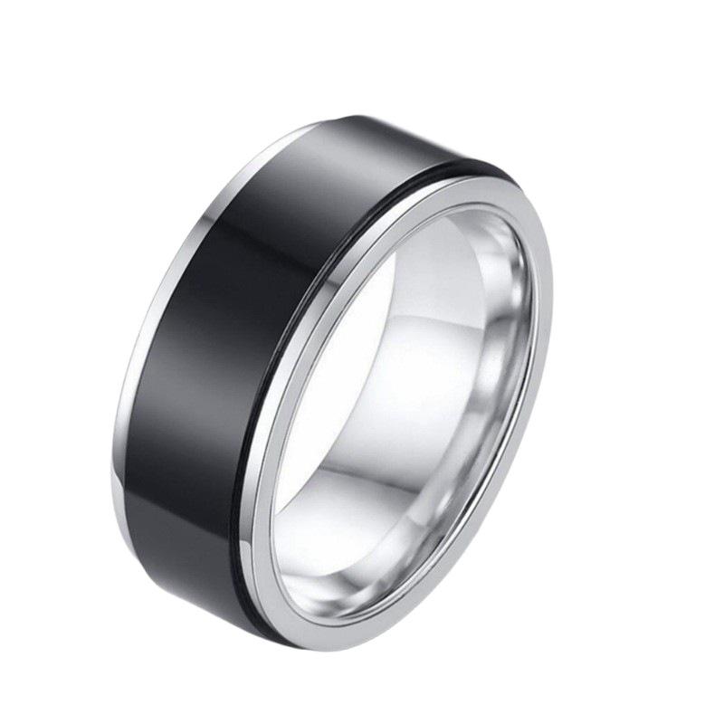 Hot-Selling Titanium Steel Rotating Men's Decompression Ring: European & American Fashion Design for Couples