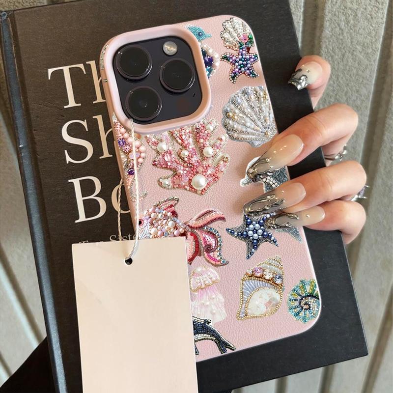 Ocean Marine Life Print Pattern Design Protective Cover for iPhone 17 16 15 14 13 12 11 16E Series Pro Max Plus