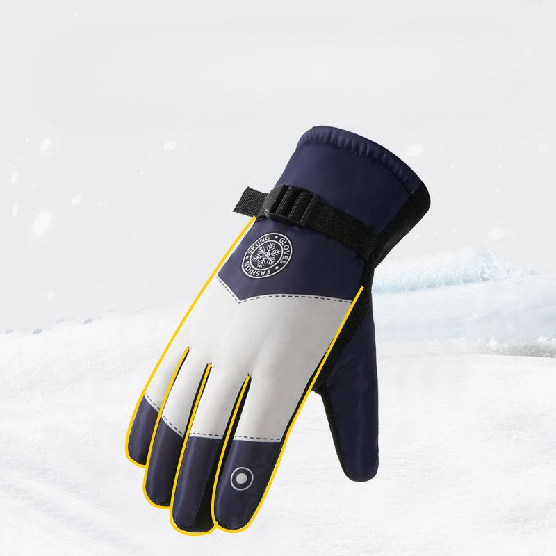 Cycling Gloves Outdoor Winter Cotton Gloves Warm and Cold Protection Gloves Cycling Waterproof Plus Velvet Thickened Ski Gloves
