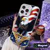 USA America Flag White Translucent MagSafe Mobile Phone Case for iPhone 17 16 15 14 13 12 11 X XR XS Air Pro Max Plus Cover