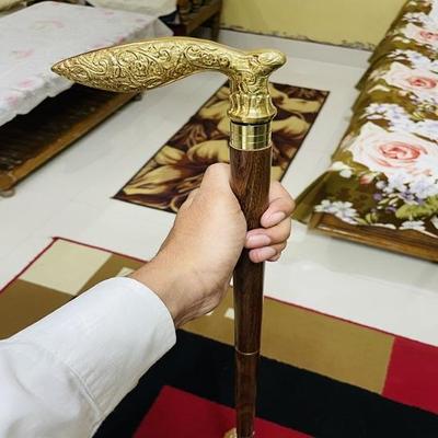 Bengala de madeira desmontada em três partes Bengala de latão premium Um presente exclusivo para cavalheiros